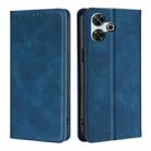 For Redmi 13 4G Skin Feel Magnetic Leather Phone Case(Blue) - 1