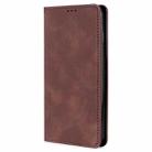 For Redmi Note 14 5G Skin Feel Magnetic Leather Phone Case(Dark Brown) - 2