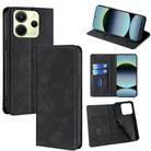 For Redmi Note 14 4G 163.25mm Skin Feel Magnetic Leather Phone Case(Black) - 1