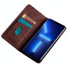 For Redmi Note 14 Pro 4G Skin Feel Magnetic Leather Phone Case(Dark Brown) - 3