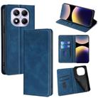 For Redmi Note 14 Pro 4G Skin Feel Magnetic Leather Phone Case(Blue) - 1