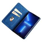 For Redmi Note 14 Pro 4G Skin Feel Magnetic Leather Phone Case(Blue) - 3