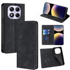 For Redmi Note 14 Pro 4G Skin Feel Magnetic Leather Phone Case(Black) - 1
