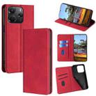 For Redmi Note 14 4G 164.84mm Skin Feel Magnetic Leather Phone Case(Red) - 1