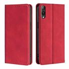 For Rakuten Hand 5G Skin Feel Magnetic Leather Phone Case(Red) - 1