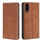 For Fujitsu Arrows We2 Skin Feel Magnetic Leather Phone Case(Light Brown) - 1