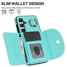 For Samsung Galaxy S25 5G Ring Holder Card Bag Skin Feel Phone Case(Green) - 3