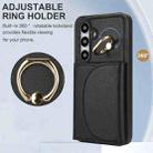 For Samsung Galaxy S25 5G Ring Holder Card Bag Skin Feel Phone Case(Black) - 2