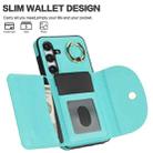 For Samsung Galaxy S25+ 5G Ring Holder Card Bag Skin Feel Phone Case(Green) - 3