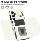 For Samsung Galaxy S25+ 5G Ring Holder Card Bag Skin Feel Phone Case(White) - 3