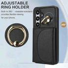 For Samsung Galaxy S25+ 5G Ring Holder Card Bag Skin Feel Phone Case(Black) - 2