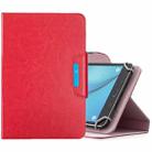 For 7 inch Tablets Universal Solid Color Horizontal Flip Leather Case with Card Slots & Holder & Wallet(Red) - 1