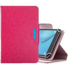 For 7 inch Tablets Universal Solid Color Horizontal Flip Leather Case with Card Slots & Holder & Wallet(Rose Red) - 1