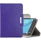 For 7 inch Tablets Universal Solid Color Horizontal Flip Leather Case with Card Slots & Holder & Wallet(Purple) - 1