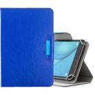 For 8 inch Tablets Universal Solid Color Horizontal Flip Leather Case with Card Slots & Holder & Wallet(Dark Blue) - 1