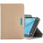 For 8 inch Tablets Universal Solid Color Horizontal Flip Leather Case with Card Slots & Holder & Wallet(Gold) - 1