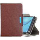 For 8 inch Tablets Universal Solid Color Horizontal Flip Leather Case with Card Slots & Holder & Wallet(Brown) - 1