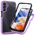 For Samsung Galaxy A05s Starry Sky Solid Color Series PC + TPU Phone Case with PET Film(Purple) - 1