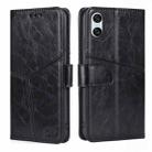 For Sony Xperia 10 VI Geometric Stitching Leather Phone Case(Black) - 1