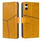 For Sony Xperia 10 VI Geometric Stitching Leather Phone Case(Yellow) - 1