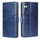 For Sony Xperia 10 VI Geometric Stitching Leather Phone Case(Blue) - 1