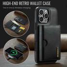 For iPhone 16 Pro Max DG.MING M6 Series RFID Tri-fold Card Bag Removable Leather Phone Case(Black) - 2