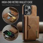 For iPhone 16 Pro Max DG.MING M6 Series RFID Tri-fold Card Bag Removable Leather Phone Case(Brown) - 2