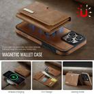 For iPhone 16 Pro Max DG.MING M6 Series RFID Tri-fold Card Bag Removable Leather Phone Case(Brown) - 3