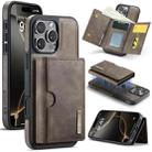 For iPhone 16 Pro Max DG.MING M6 Series RFID Tri-fold Card Bag Removable Leather Phone Case(Coffee) - 1