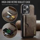 For iPhone 16 Pro Max DG.MING M6 Series RFID Tri-fold Card Bag Removable Leather Phone Case(Coffee) - 2