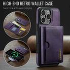 For iPhone 16 Pro Max DG.MING M6 Series RFID Tri-fold Card Bag Removable Leather Phone Case(Purple) - 2