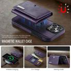 For iPhone 16 Pro Max DG.MING M6 Series RFID Tri-fold Card Bag Removable Leather Phone Case(Purple) - 3