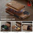 For iPhone 16 Plus DG.MING M6 Series RFID Tri-fold Card Bag Removable Leather Phone Case(Brown) - 3