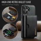 For iPhone 16 DG.MING M6 Series RFID Tri-fold Card Bag Removable Leather Phone Case(Black) - 2