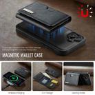 For iPhone 16 DG.MING M6 Series RFID Tri-fold Card Bag Removable Leather Phone Case(Black) - 3