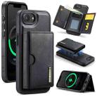For iPhone 16e DG.MING M6 Series RFID Tri-fold Card Bag Removable Leather Phone Case(Black) - 1