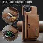 For iPhone 16e DG.MING M6 Series RFID Tri-fold Card Bag Removable Leather Phone Case(Brown) - 2