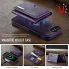 For iPhone 16e DG.MING M6 Series RFID Tri-fold Card Bag Removable Leather Phone Case(Purple) - 3