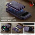 For Google Pixel 9 Pro XL DG.MING M6 Series RFID Tri-fold Card Bag Removable Leather Phone Case(Purple) - 3