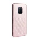 For Fujitsu Arrows 5G (F-51A) Carbon Fiber Texture Horizontal Flip TPU + PC + PU Leather Case with Card Slot(Pink) - 3