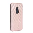 For Fujitsu Arrows Be4 (F-41A) Carbon Fiber Texture Horizontal Flip TPU + PC + PU Leather Case with Card Slot(Pink) - 3