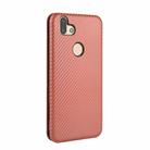 For Fujitsu Arrows RX (Arrows M05) Carbon Fiber Texture Horizontal Flip TPU + PC + PU Leather Case with Card Slot(Brown) - 3