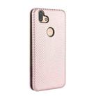 For Fujitsu Arrows RX (Arrows M05) Carbon Fiber Texture Horizontal Flip TPU + PC + PU Leather Case with Card Slot(Pink) - 3