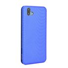 For Fujitsu Arrows U / 801FJ / Arrows J Carbon Fiber Texture Horizontal Flip TPU + PC + PU Leather Case with Card Slot(Blue) - 3