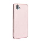 For Fujitsu Arrows U / 801FJ / Arrows J Carbon Fiber Texture Horizontal Flip TPU + PC + PU Leather Case with Card Slot(Pink) - 3