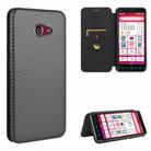 For Kyocera Basio 4 KYV47 Carbon Fiber Texture Horizontal Flip TPU + PC + PU Leather Case with Card Slot(Black) - 1