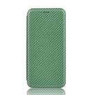 For Kyocera Basio 4 KYV47 Carbon Fiber Texture Horizontal Flip TPU + PC + PU Leather Case with Card Slot(Green) - 2
