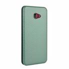 For Kyocera Basio 4 KYV47 Carbon Fiber Texture Horizontal Flip TPU + PC + PU Leather Case with Card Slot(Green) - 3