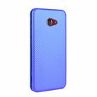 For Kyocera Basio 4 KYV47 Carbon Fiber Texture Horizontal Flip TPU + PC + PU Leather Case with Card Slot(Blue) - 3