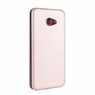 For Kyocera Basio 4 KYV47 Carbon Fiber Texture Horizontal Flip TPU + PC + PU Leather Case with Card Slot(Pink) - 3